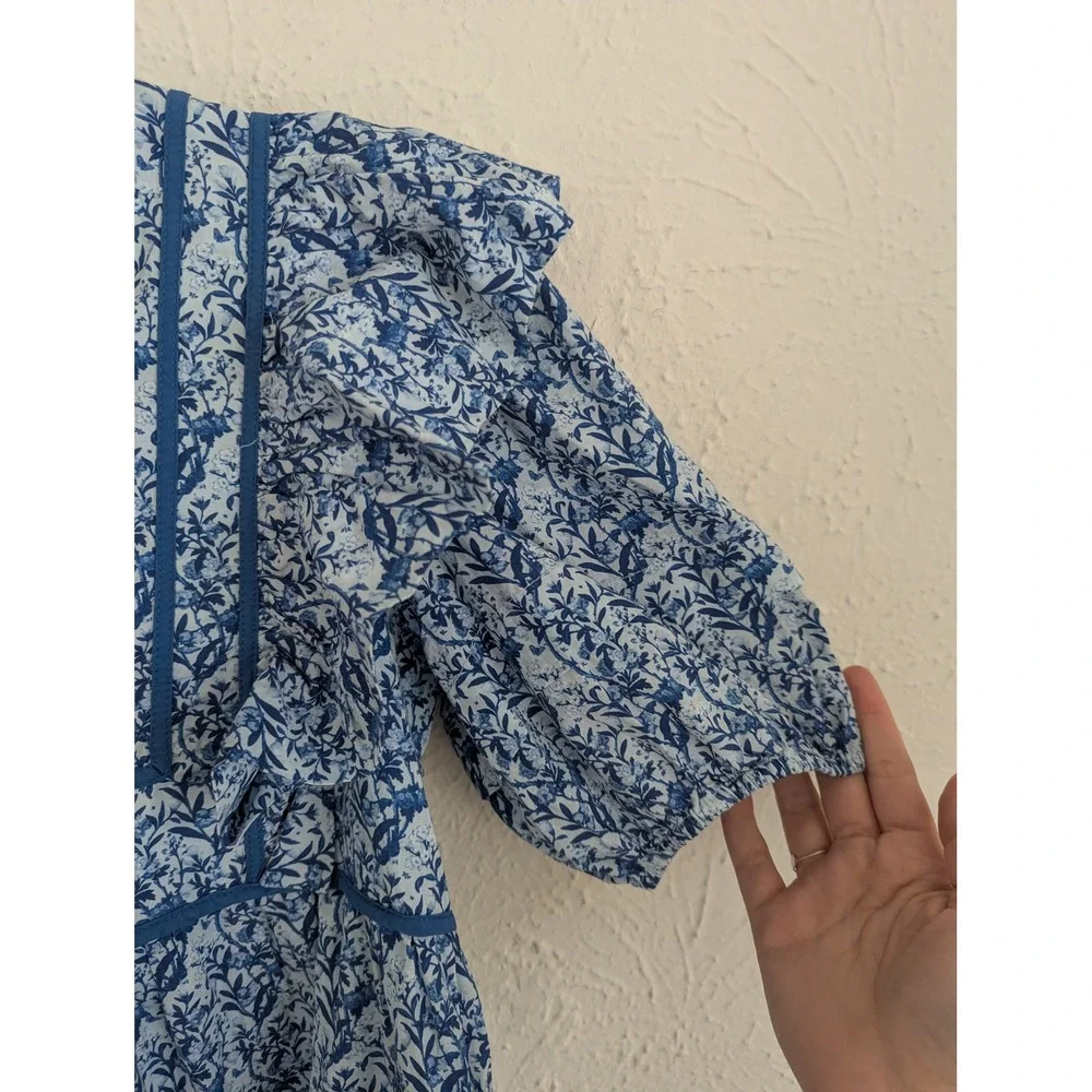 Hyacinth House Rosaleigh mini dress size M floral puff sleeve garden party - Picture 6 of 9